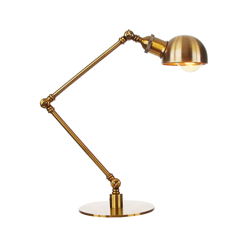 Golden Bowl Shade Table Lamp Industrial Stylish 4"/8.5" W 1 Light Metal Table Lighting with Adjustable Arm Clearhalo 'Lamps' 'Table Lamps' Lighting' 265415