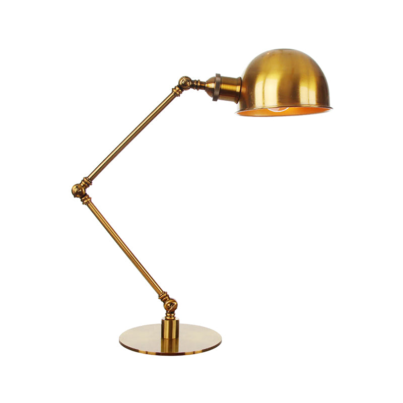 Golden Bowl Shade Table Lamp Industrial Stylish 4"/8.5" W 1 Light Metal Table Lighting with Adjustable Arm Clearhalo 'Lamps' 'Table Lamps' Lighting' 265420