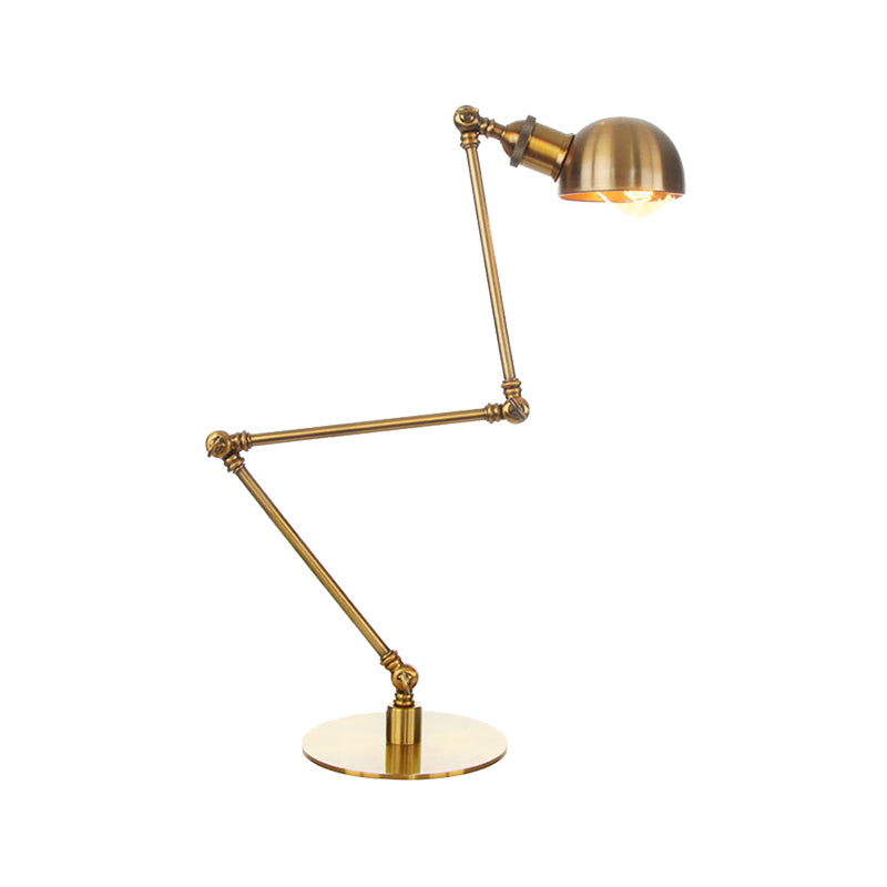 Golden Bowl Shade Table Lamp Industrial Stylish 4"/8.5" W 1 Light Metal Table Lighting with Adjustable Arm Clearhalo 'Lamps' 'Table Lamps' Lighting' 265425