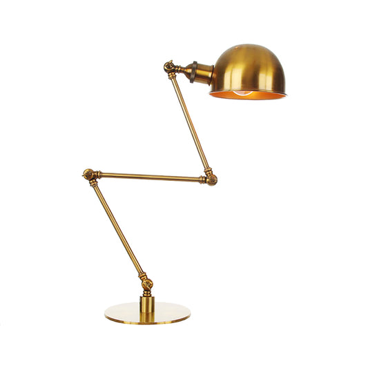 Golden Bowl Shade Table Lamp Industrial Stylish 4"/8.5" W 1 Light Metal Table Lighting with Adjustable Arm Clearhalo 'Lamps' 'Table Lamps' Lighting' 265430