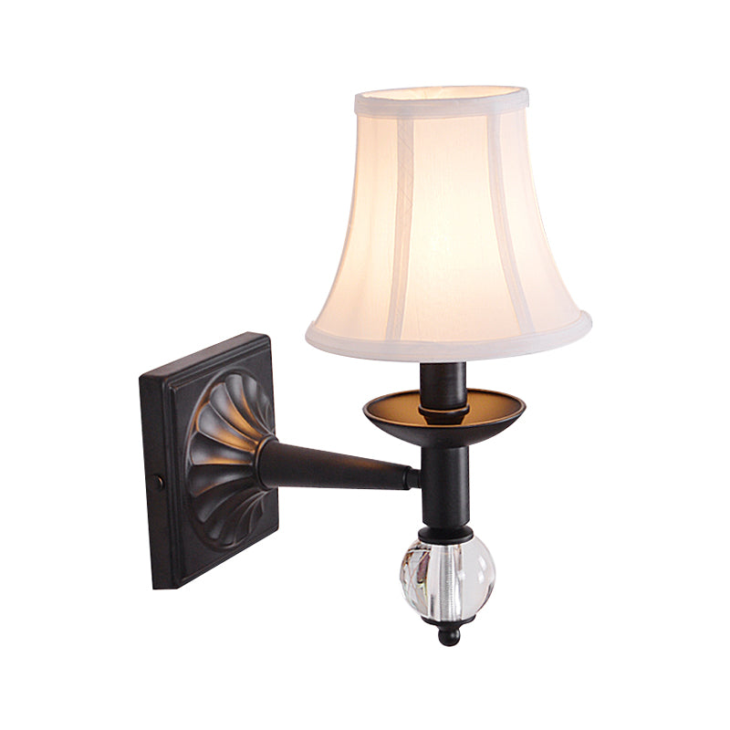 Modernist Bell Wall Light Sconce Fabric 1 Head Corridor Wall Lamp in Black Finish Clearhalo 'Modern wall lights' 'Modern' 'Wall Lamps & Sconces' 'Wall Lights' Lighting' 265492