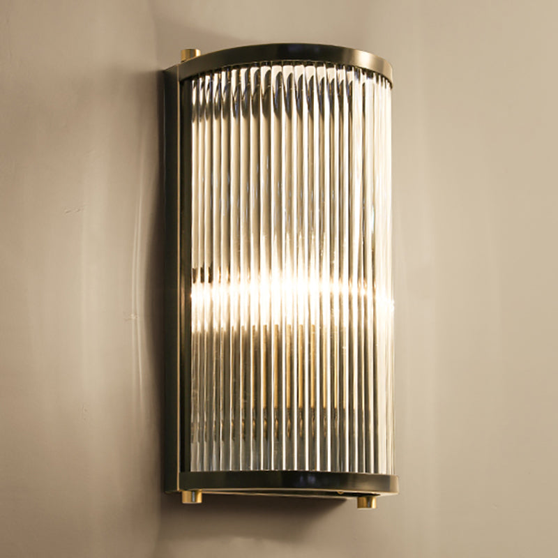 Brass/Black Finish Semi Cylindrical Wall Light Mid-Century Metal 1/2-Head Wall Mounted Light Fixture Clearhalo 'Wall Lamps & Sconces' 'Wall Lights' Lighting' 265550