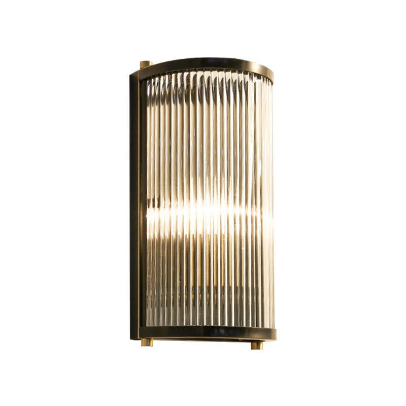 Brass/Black Finish Semi Cylindrical Wall Light Mid-Century Metal 1/2-Head Wall Mounted Light Fixture Clearhalo 'Wall Lamps & Sconces' 'Wall Lights' Lighting' 265551