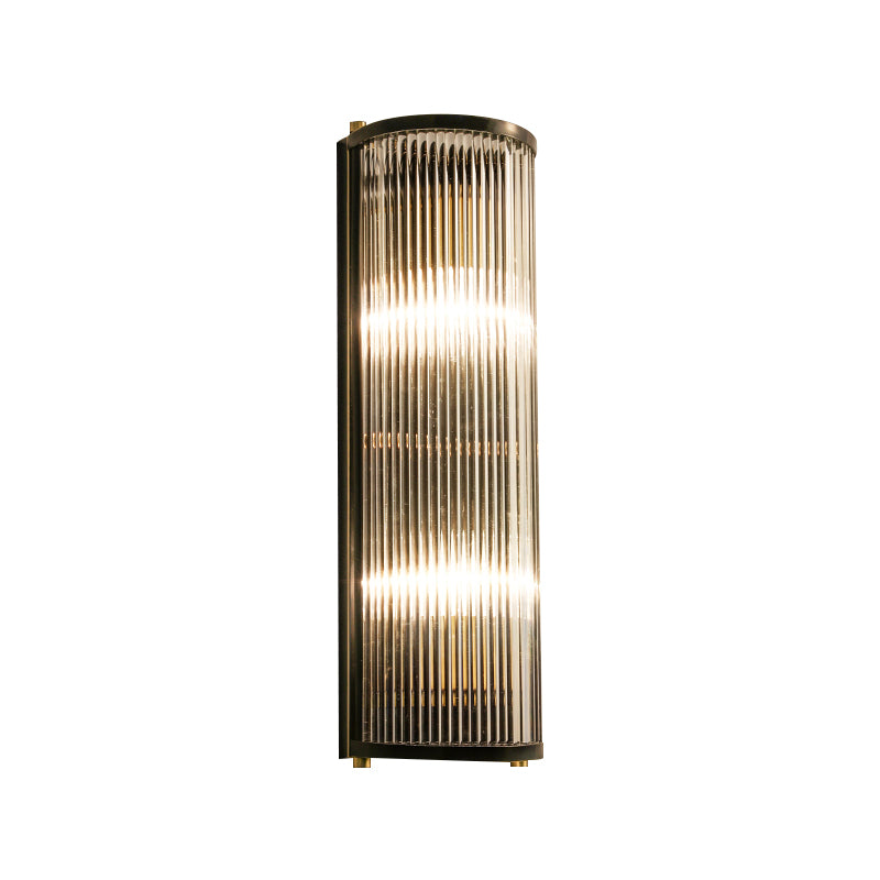 Brass/Black Finish Semi Cylindrical Wall Light Mid-Century Metal 1/2-Head Wall Mounted Light Fixture Clearhalo 'Wall Lamps & Sconces' 'Wall Lights' Lighting' 265560