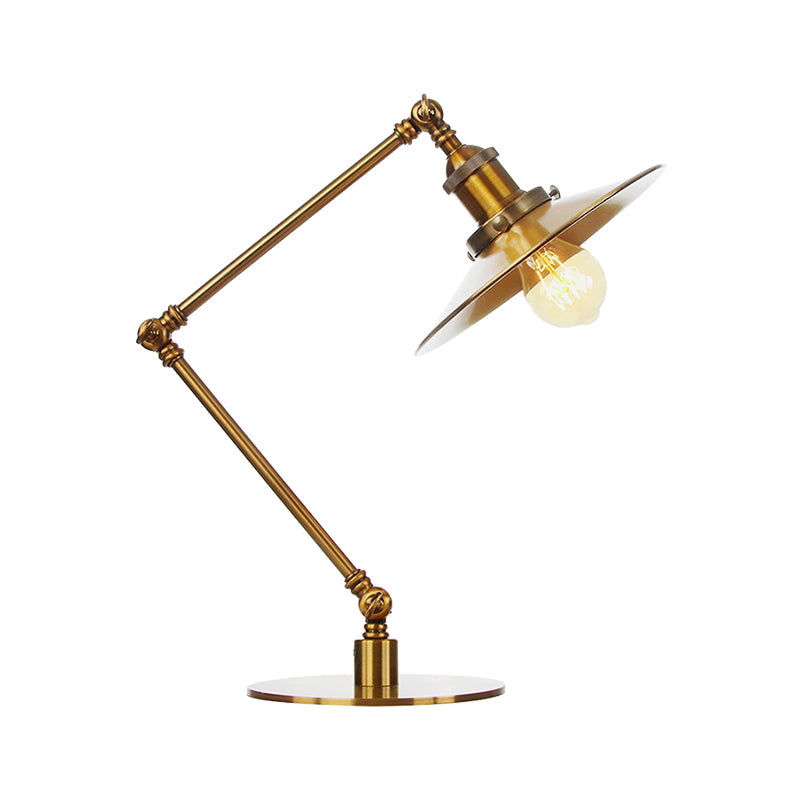 Industrial Stylish Flared Table Lamp Metallic 1 Light Dining Room Table Light with 8"+8"/8"+8"+8" Length Arm in Gold Gold C 8"+8"+8" Clearhalo 'Lamps' 'Table Lamps' Lighting' 265649