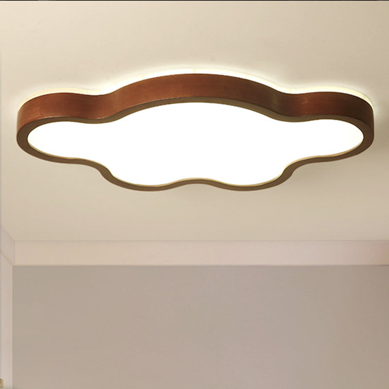 Dark Brown Cloud Ceiling Lamp Modern 19.5"/25" Width LED Acrylic Flush Mount Lighting in Warm/White/3 Color Light Clearhalo 'Ceiling Lights' 'Close To Ceiling Lights' 'Close to ceiling' 'Flush mount' Lighting' 266089