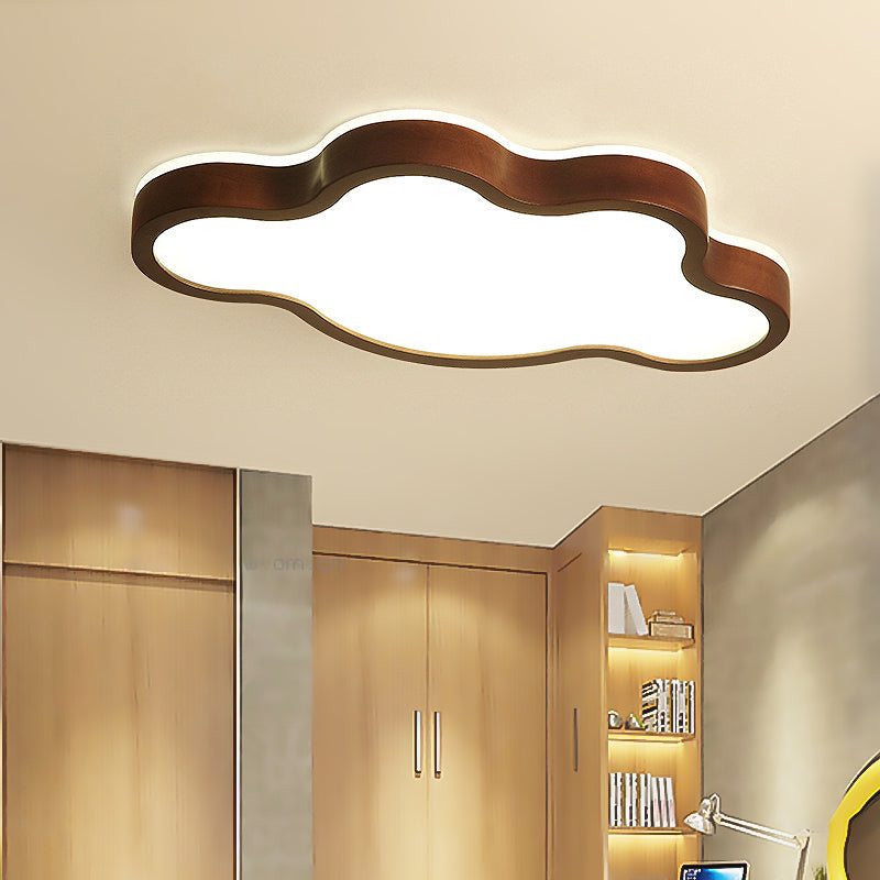 Dark Brown Cloud Ceiling Lamp Modern 19.5"/25" Width LED Acrylic Flush Mount Lighting in Warm/White/3 Color Light Dark Brown Clearhalo 'Ceiling Lights' 'Close To Ceiling Lights' 'Close to ceiling' 'Flush mount' Lighting' 266090