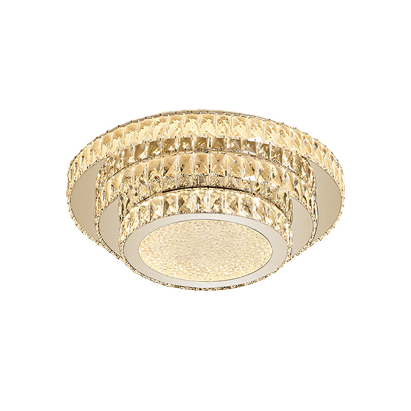 18"/21.5" W LED Three-Tiered Flush Light Fixture Modern White Clearhalo 'Ceiling Lights' 'Close To Ceiling Lights' 'Close to ceiling' 'Flush mount' Lighting' 266118