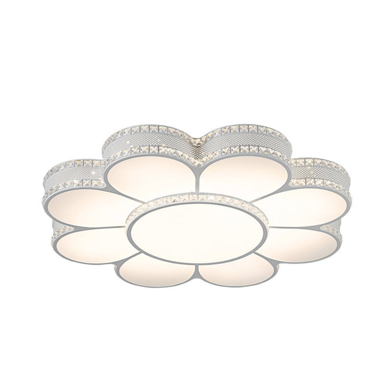 White 19.5"/23.5"/31.5" W LED Flush Light Modern Acrylic Petal Ceiling Flush Mount Lamp in Warm/White/3 Color Light Clearhalo 'Ceiling Lights' 'Close To Ceiling Lights' 'Close to ceiling' 'Flush mount' Lighting' 266125