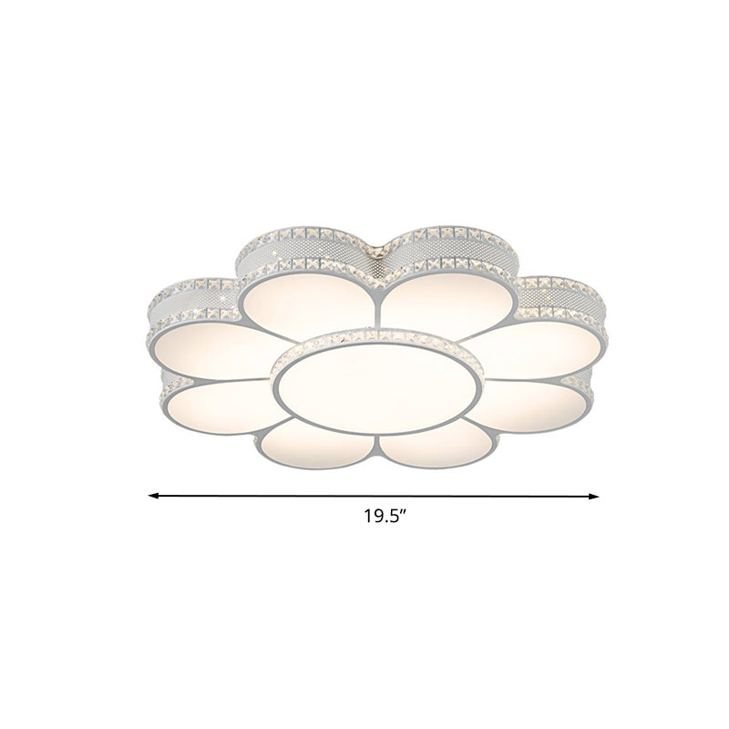 White 19.5"/23.5"/31.5" W LED Flush Light Modern Acrylic Petal Ceiling Flush Mount Lamp in Warm/White/3 Color Light Clearhalo 'Ceiling Lights' 'Close To Ceiling Lights' 'Close to ceiling' 'Flush mount' Lighting' 266126