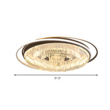 Circular Living Room Flush Light Simple Crystal 18"/23.5"/31.5" W LED White Flush Mount Lamp in White Light/Remote Control Stepless Dimming Clearhalo 'Ceiling Lights' 'Close To Ceiling Lights' 'Close to ceiling' 'Flush mount' Lighting' 266144