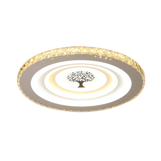 White Round Flush Mount Fixture Modern Acrylic 10"/19.5" Wide LED Bedroom Flush Ceiling Light Clearhalo 'Ceiling Lights' 'Close To Ceiling Lights' 'Close to ceiling' 'Flush mount' Lighting' 266197