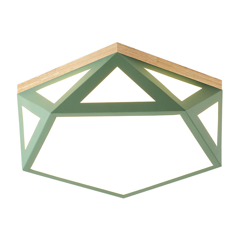 Modern Geometric Acrylic Flush Light 16.5"/20.5" W LED Gray/Green/White Ceiling Flush Mount for Bedroom, Warm/White/Natural/3 Color Light Clearhalo 'Ceiling Lights' 'Close To Ceiling Lights' 'Close to ceiling' 'Flush mount' Lighting' 266205