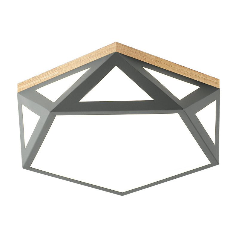 Modern Geometric Acrylic Flush Light 16.5"/20.5" W LED Gray/Green/White Ceiling Flush Mount for Bedroom, Warm/White/Natural/3 Color Light Clearhalo 'Ceiling Lights' 'Close To Ceiling Lights' 'Close to ceiling' 'Flush mount' Lighting' 266212