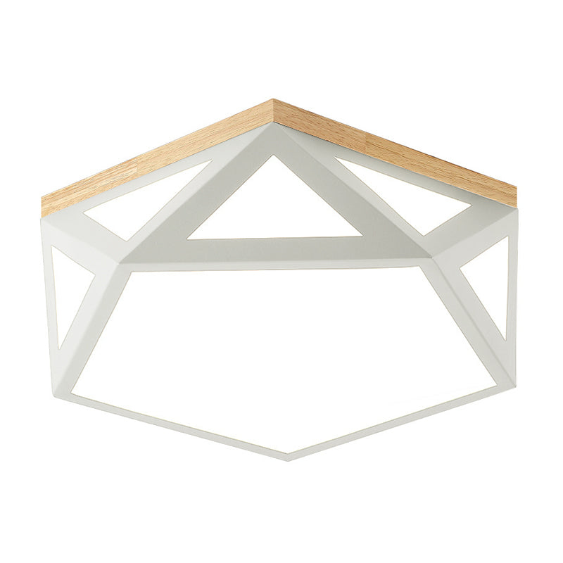 Modern Geometric Acrylic Flush Light 16.5"/20.5" W LED Gray/Green/White Ceiling Flush Mount for Bedroom, Warm/White/Natural/3 Color Light Clearhalo 'Ceiling Lights' 'Close To Ceiling Lights' 'Close to ceiling' 'Flush mount' Lighting' 266220