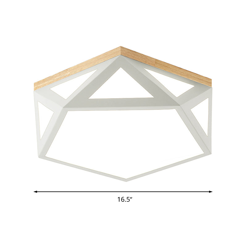 Modern Geometric Acrylic Flush Light 16.5"/20.5" W LED Gray/Green/White Ceiling Flush Mount for Bedroom, Warm/White/Natural/3 Color Light Clearhalo 'Ceiling Lights' 'Close To Ceiling Lights' 'Close to ceiling' 'Flush mount' Lighting' 266221