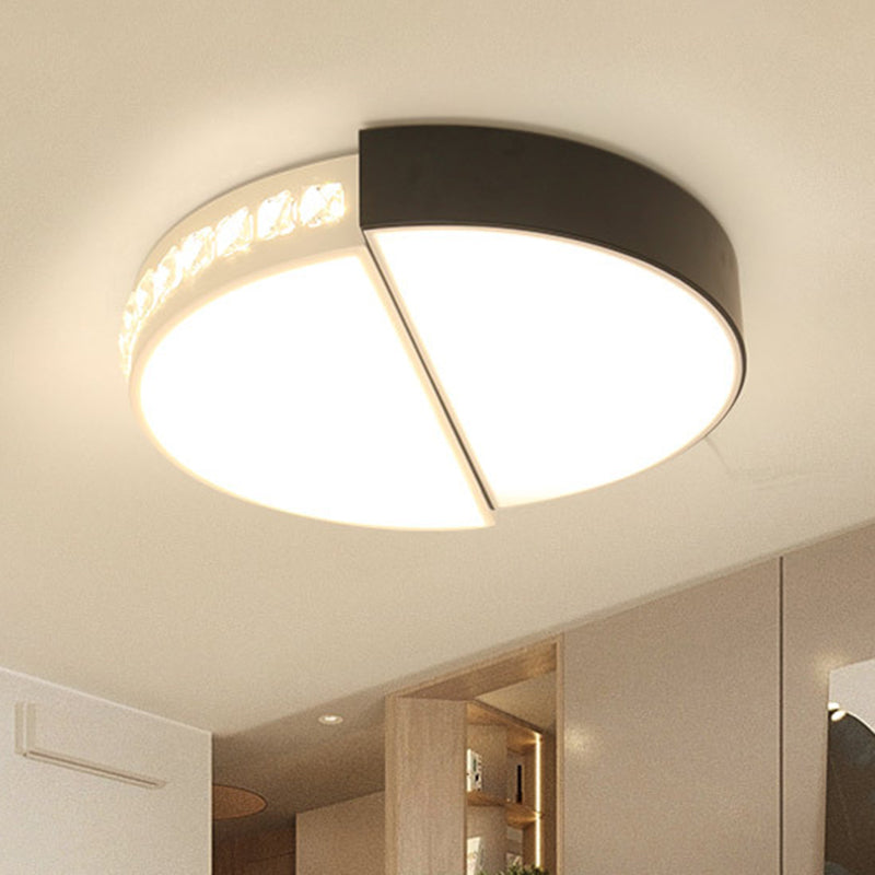 LED Flush Ceiling Light Classic Round Acrylic Flush Mount in Black and White for Living Room Clearhalo 'Ceiling Lights' 'Close To Ceiling Lights' 'Close to ceiling' 'Flush mount' Lighting' 266306