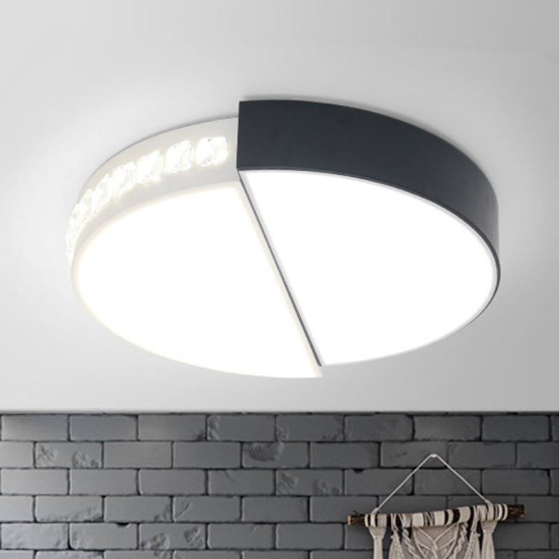 LED Flush Ceiling Light Classic Round Acrylic Flush Mount in Black and White for Living Room Clearhalo 'Ceiling Lights' 'Close To Ceiling Lights' 'Close to ceiling' 'Flush mount' Lighting' 266307