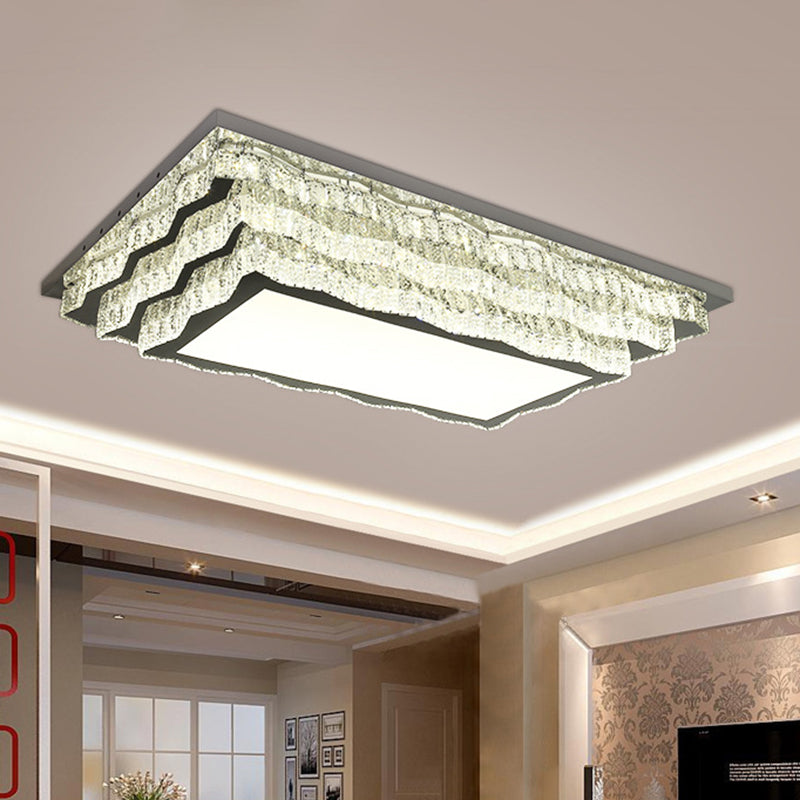 LED Flushmount Lighting Modern Crystal Ceiling Flush Mount in Cognac for Living Room Clearhalo 'Ceiling Lights' 'Close To Ceiling Lights' 'Close to ceiling' 'Flush mount' Lighting' 266344