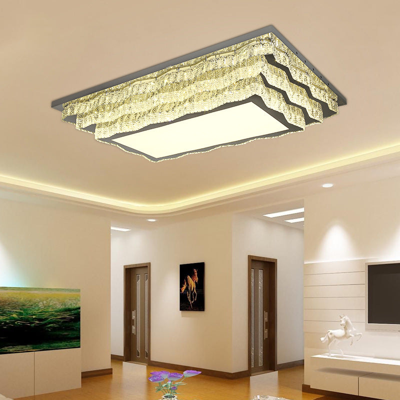 LED Flushmount Lighting Modern Crystal Ceiling Flush Mount in Cognac for Living Room Clearhalo 'Ceiling Lights' 'Close To Ceiling Lights' 'Close to ceiling' 'Flush mount' Lighting' 266345