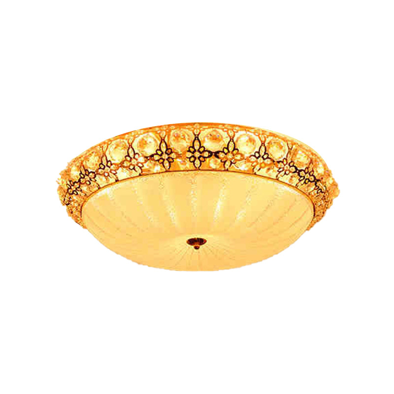 16"/19.5"/23.5" Dia White Dimple Ceiling Flush Light Modern Stylish LED Frosted Glass Flushmount, Warm/White Light Clearhalo 'Ceiling Lights' 'Close To Ceiling Lights' 'Close to ceiling' 'Flush mount' Lighting' 266353