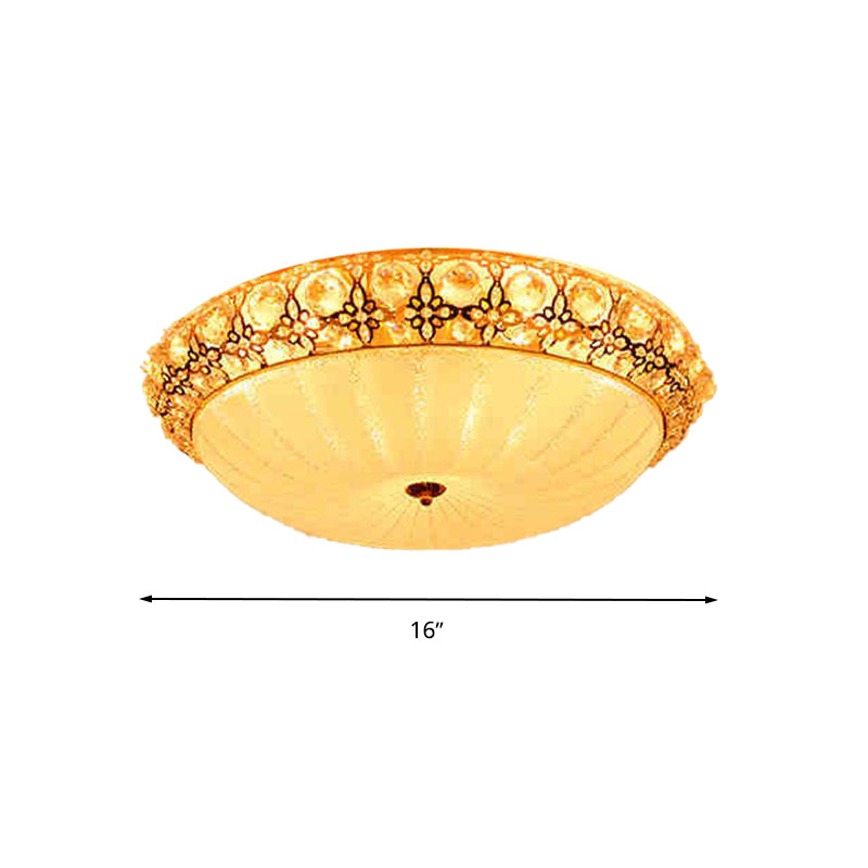 16"/19.5"/23.5" Dia White Dimple Ceiling Flush Light Modern Stylish LED Frosted Glass Flushmount, Warm/White Light Clearhalo 'Ceiling Lights' 'Close To Ceiling Lights' 'Close to ceiling' 'Flush mount' Lighting' 266354