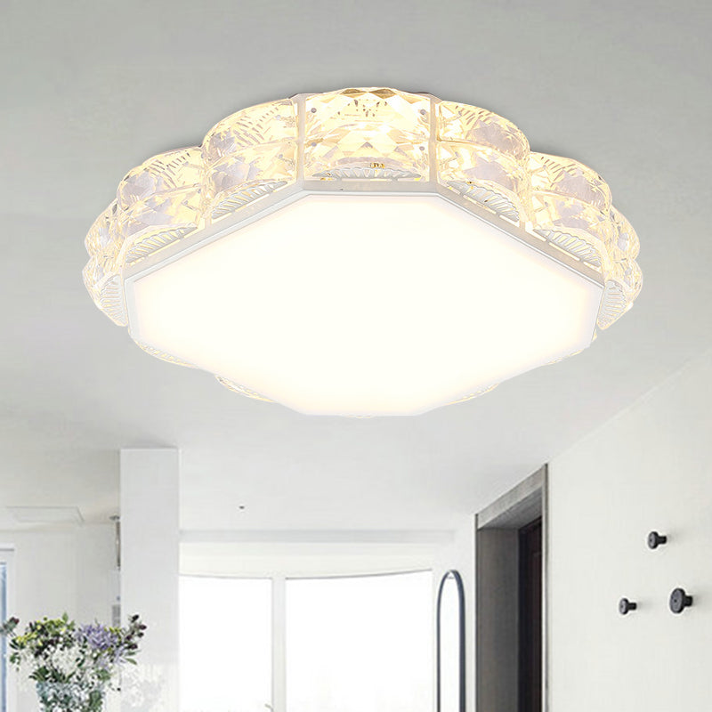 LED Crystal Flush Light Modern Style Black/White Round/Square Corridor Flush Mount Spotlight White Square Plate Clearhalo 'Ceiling Lights' 'Close To Ceiling Lights' 'Close to ceiling' 'Flush mount' Lighting' 266370