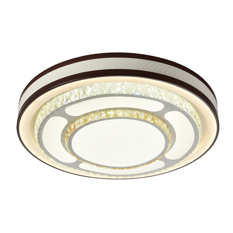 Tier Flush Light 19.5"/31.5" Dia Modern Style Crystal LED Ceiling Mounted Light in White Clearhalo 'Ceiling Lights' 'Close To Ceiling Lights' 'Close to ceiling' 'Flush mount' Lighting' 266427