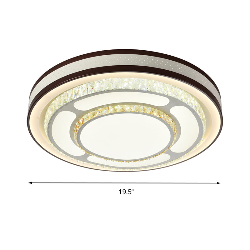 Tier Flush Light 19.5"/31.5" Dia Modern Style Crystal LED Ceiling Mounted Light in White Clearhalo 'Ceiling Lights' 'Close To Ceiling Lights' 'Close to ceiling' 'Flush mount' Lighting' 266428