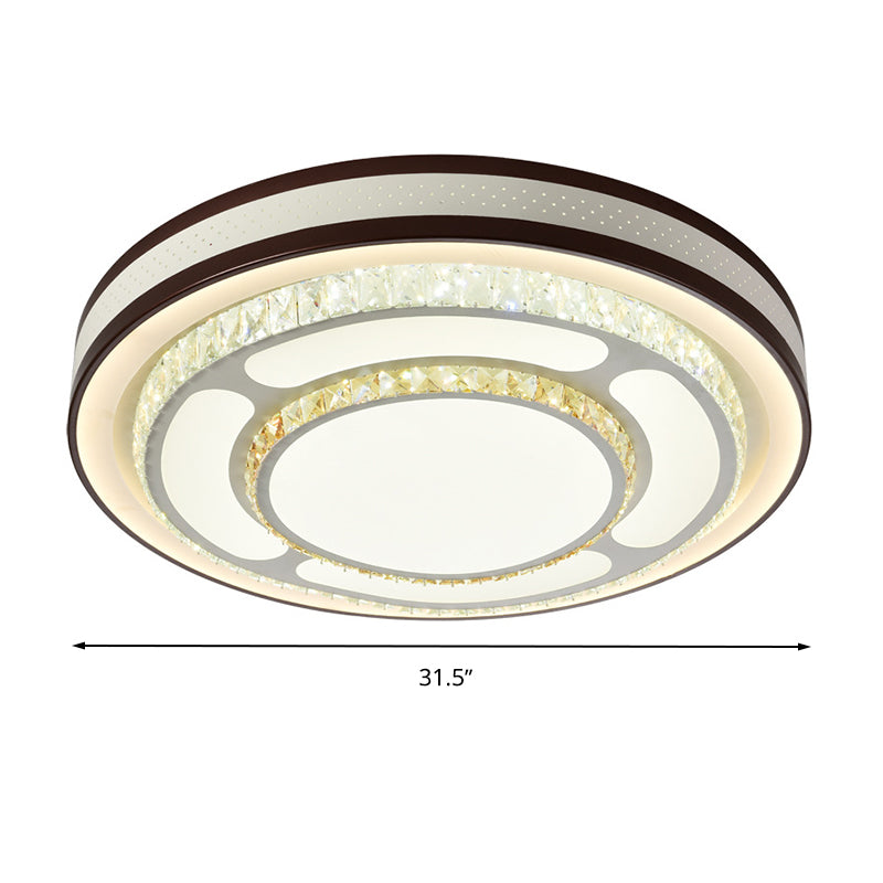 Tier Flush Light 19.5"/31.5" Dia Modern Style Crystal LED Ceiling Mounted Light in White Clearhalo 'Ceiling Lights' 'Close To Ceiling Lights' 'Close to ceiling' 'Flush mount' Lighting' 266429