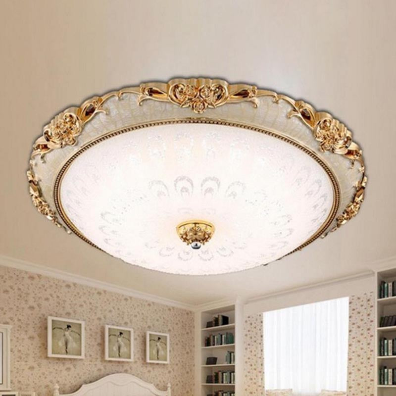 Dome Flush Mounted Light Modern White Glass 8"/12"/16" Wide LED Gold/Silver Ceiling Light in White/3 Color Light Clearhalo 'Ceiling Lights' 'Close To Ceiling Lights' 'Close to ceiling' 'Flush mount' Lighting' 266439