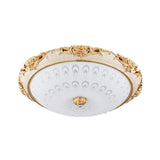 Dome Flush Mounted Light Modern White Glass 8"/12"/16" Wide LED Gold/Silver Ceiling Light in White/3 Color Light Clearhalo 'Ceiling Lights' 'Close To Ceiling Lights' 'Close to ceiling' 'Flush mount' Lighting' 266442