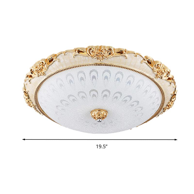 Dome Flush Mounted Light Modern White Glass 8"/12"/16" Wide LED Gold/Silver Ceiling Light in White/3 Color Light Clearhalo 'Ceiling Lights' 'Close To Ceiling Lights' 'Close to ceiling' 'Flush mount' Lighting' 266446