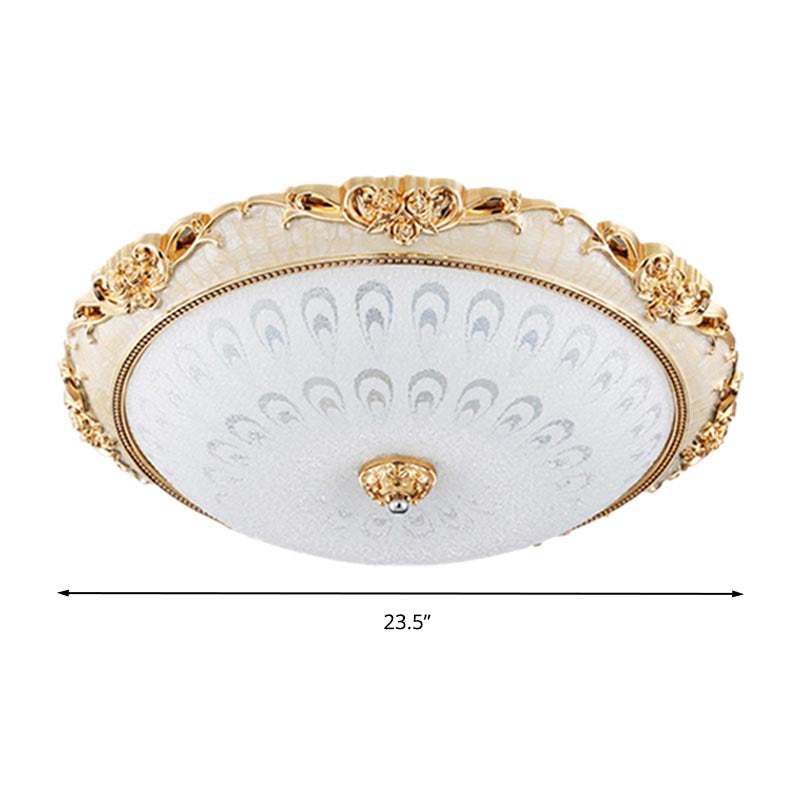 Dome Flush Mounted Light Modern White Glass 8"/12"/16" Wide LED Gold/Silver Ceiling Light in White/3 Color Light Clearhalo 'Ceiling Lights' 'Close To Ceiling Lights' 'Close to ceiling' 'Flush mount' Lighting' 266447