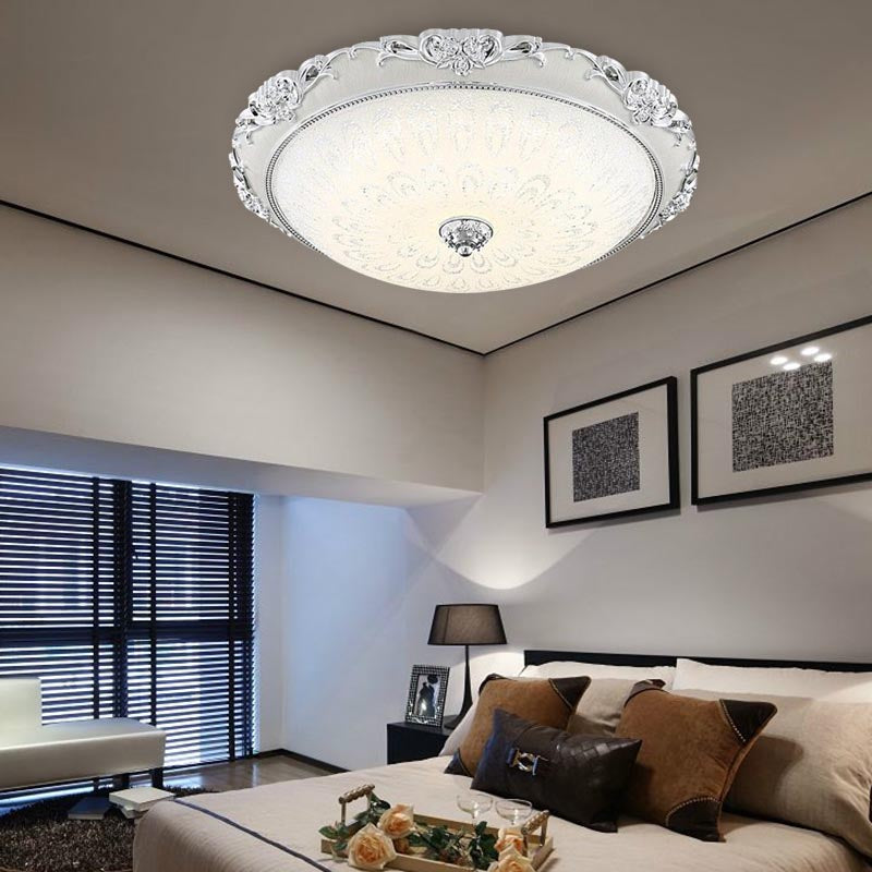 Dome Flush Mounted Light Modern White Glass 8"/12"/16" Wide LED Gold/Silver Ceiling Light in White/3 Color Light Clearhalo 'Ceiling Lights' 'Close To Ceiling Lights' 'Close to ceiling' 'Flush mount' Lighting' 266451