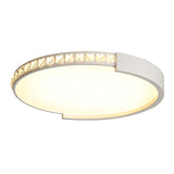 16.5"/20.5"/24.5" Dia Round Crystal Ceiling Lamp Simple White LED Flush Mount in Warm/White Light Clearhalo 'Ceiling Lights' 'Close To Ceiling Lights' 'Close to ceiling' 'Flush mount' Lighting' 266466