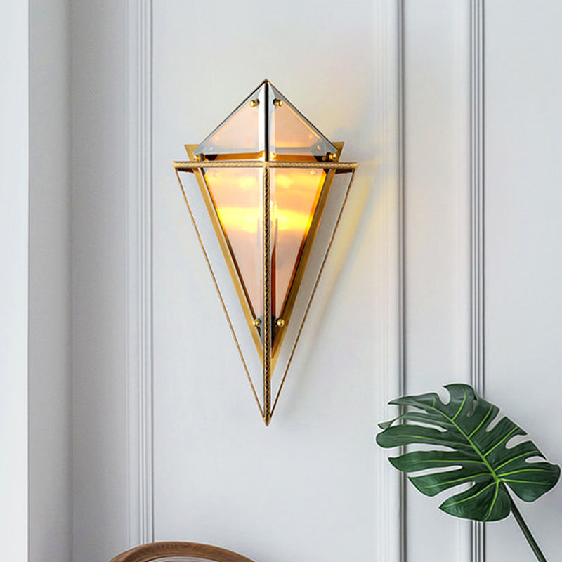 Minimalist Diamond Wall Light Fixture 2-Bulb Crystal Sconce in Amber/Smoke Gray for Living Room Smoke Gray Clearhalo 'Modern wall lights' 'Modern' 'Wall Lamps & Sconces' 'Wall Lights' Lighting' 266647