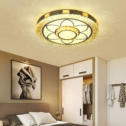 Flower Bedroom Flush Mount Modern Style Crystal LED White Flush Mounted Ceiling Light Clearhalo 'Ceiling Lights' 'Close To Ceiling Lights' 'Close to ceiling' 'Flush mount' Lighting' 266770