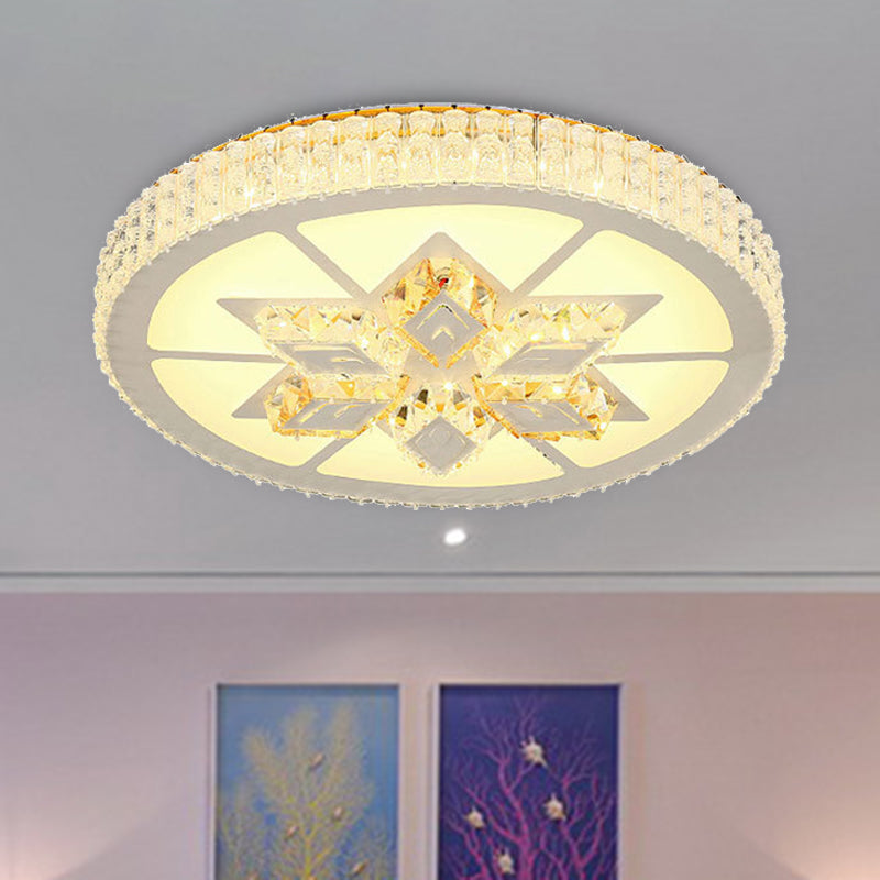 LED Crystal Flush Mount Lamp Simple Style White Star/Flower Bedroom Close to Ceiling Light White Flower Clearhalo 'Ceiling Lights' 'Close To Ceiling Lights' 'Close to ceiling' 'Flush mount' Lighting' 266773