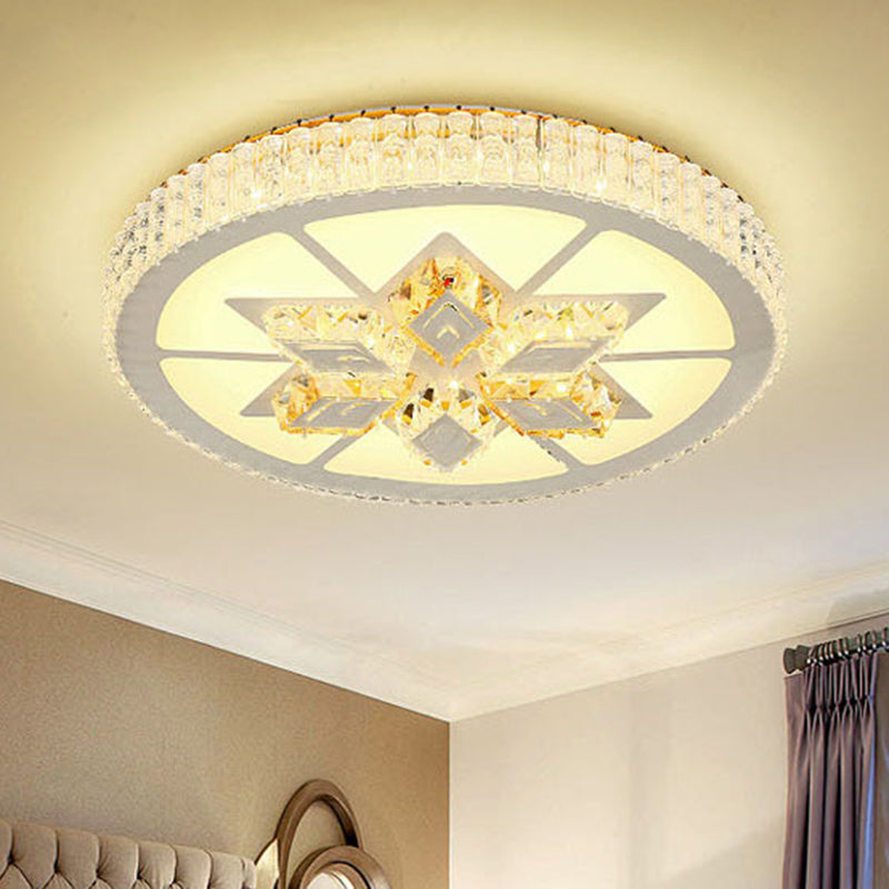 LED Crystal Flush Mount Lamp Simple Style White Star/Flower Bedroom Close to Ceiling Light Clearhalo 'Ceiling Lights' 'Close To Ceiling Lights' 'Close to ceiling' 'Flush mount' Lighting' 266774