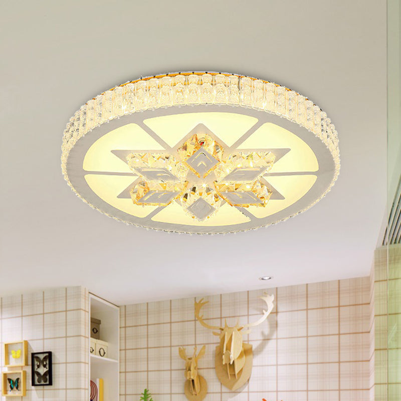 LED Crystal Flush Mount Lamp Simple Style White Star/Flower Bedroom Close to Ceiling Light Clearhalo 'Ceiling Lights' 'Close To Ceiling Lights' 'Close to ceiling' 'Flush mount' Lighting' 266775