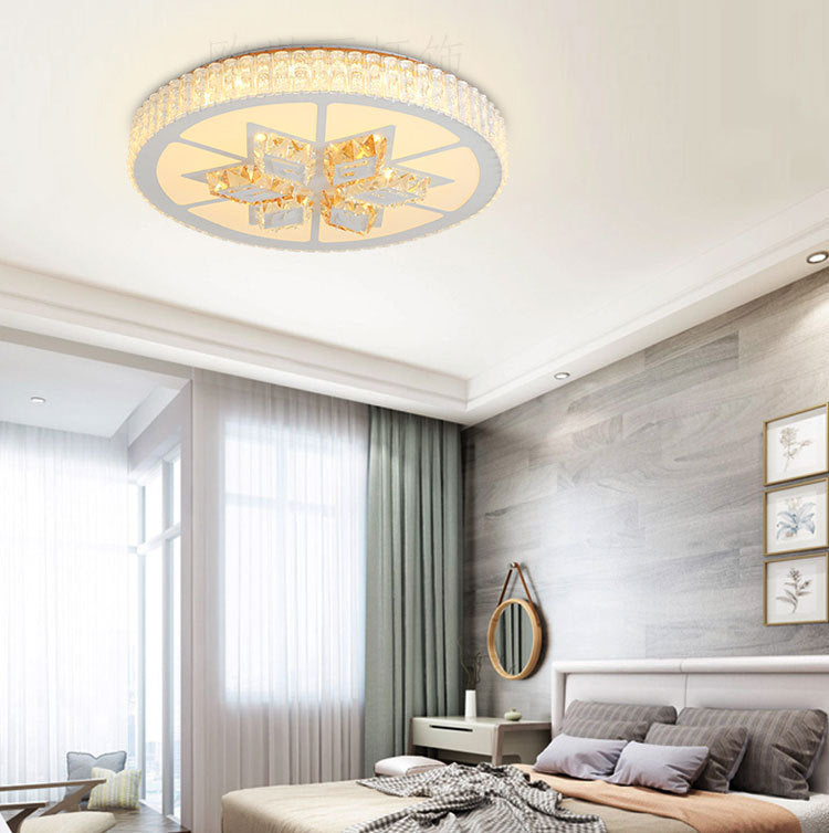 LED Crystal Flush Mount Lamp Simple Style White Star/Flower Bedroom Close to Ceiling Light Clearhalo 'Ceiling Lights' 'Close To Ceiling Lights' 'Close to ceiling' 'Flush mount' Lighting' 266776