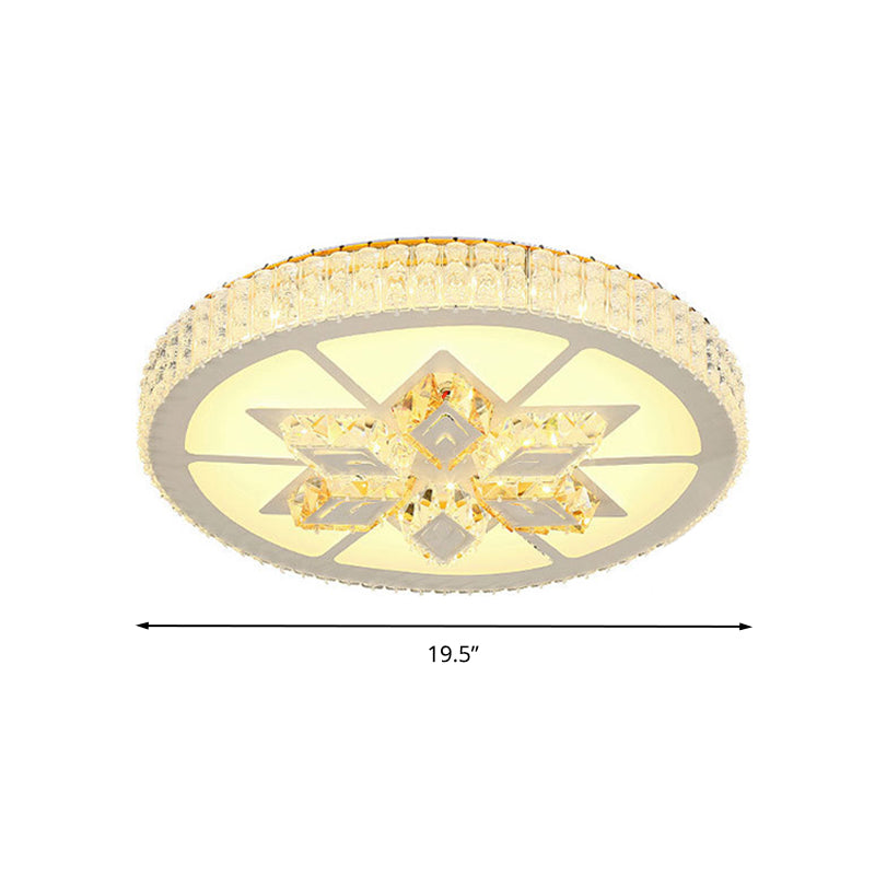 LED Crystal Flush Mount Lamp Simple Style White Star/Flower Bedroom Close to Ceiling Light Clearhalo 'Ceiling Lights' 'Close To Ceiling Lights' 'Close to ceiling' 'Flush mount' Lighting' 266778