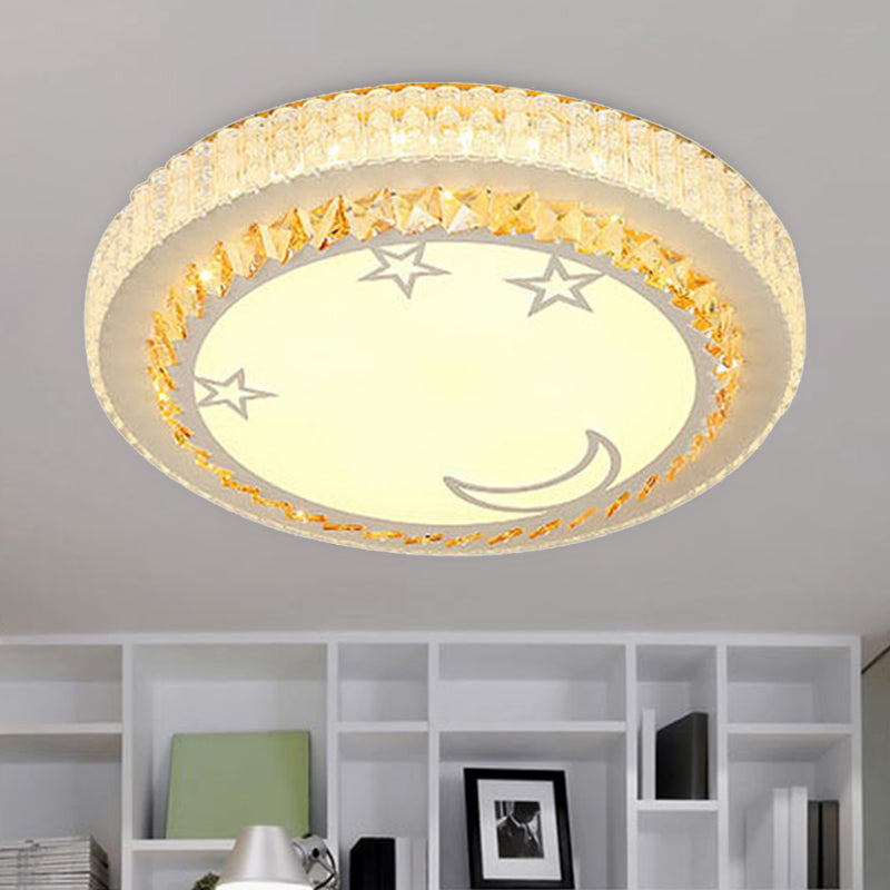 LED Crystal Flush Mount Lamp Simple Style White Star/Flower Bedroom Close to Ceiling Light White Star Clearhalo 'Ceiling Lights' 'Close To Ceiling Lights' 'Close to ceiling' 'Flush mount' Lighting' 266780