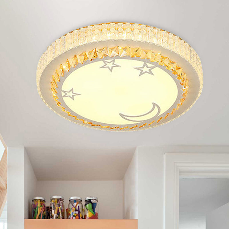 LED Crystal Flush Mount Lamp Simple Style White Star/Flower Bedroom Close to Ceiling Light Clearhalo 'Ceiling Lights' 'Close To Ceiling Lights' 'Close to ceiling' 'Flush mount' Lighting' 266781