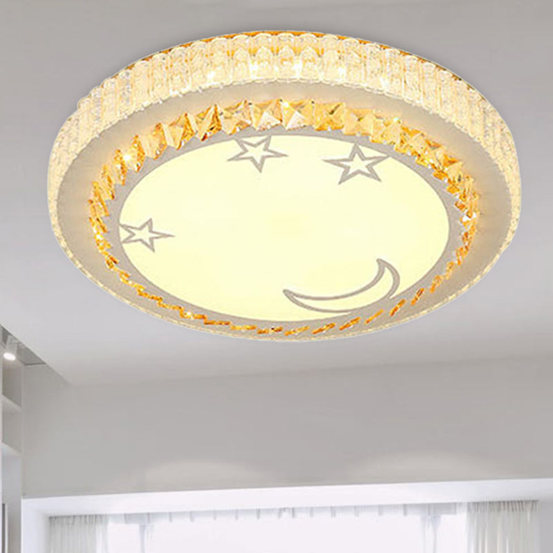 LED Crystal Flush Mount Lamp Simple Style White Star/Flower Bedroom Close to Ceiling Light Clearhalo 'Ceiling Lights' 'Close To Ceiling Lights' 'Close to ceiling' 'Flush mount' Lighting' 266782