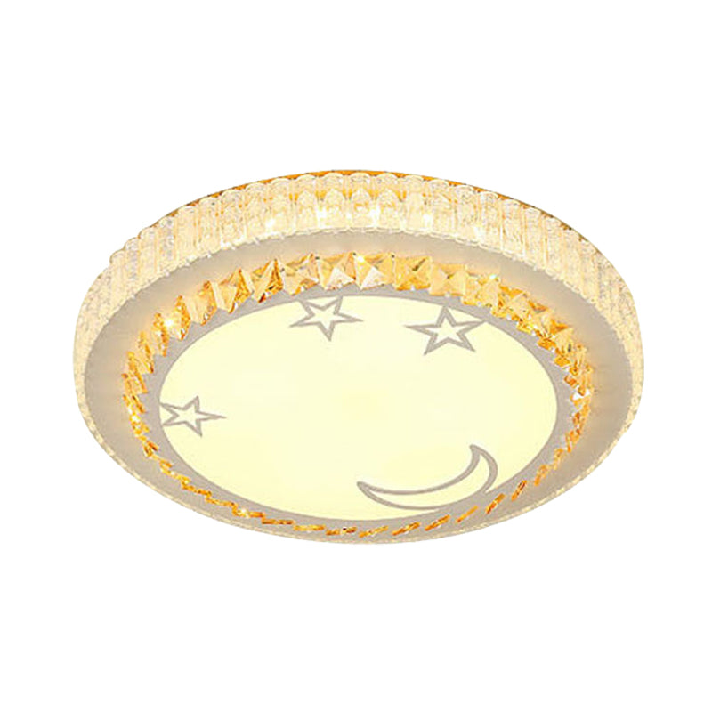 LED Crystal Flush Mount Lamp Simple Style White Star/Flower Bedroom Close to Ceiling Light Clearhalo 'Ceiling Lights' 'Close To Ceiling Lights' 'Close to ceiling' 'Flush mount' Lighting' 266784