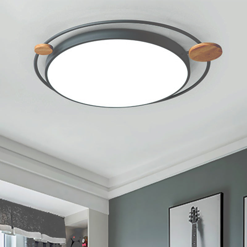 Modernist Round Ceiling Mounted Light Acrylic 16"/19.5"/23.5" W LED Bedroom Gray/White Flush Light in Natural/3 Color Light Grey Remote Control Stepless Dimming Clearhalo 'Ceiling Lights' 'Close To Ceiling Lights' 'Close to ceiling' 'Flush mount' Lighting' 266930