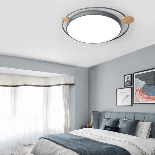 Modernist Round Ceiling Mounted Light Acrylic 16"/19.5"/23.5" W LED Bedroom Gray/White Flush Light in Natural/3 Color Light Clearhalo 'Ceiling Lights' 'Close To Ceiling Lights' 'Close to ceiling' 'Flush mount' Lighting' 266933