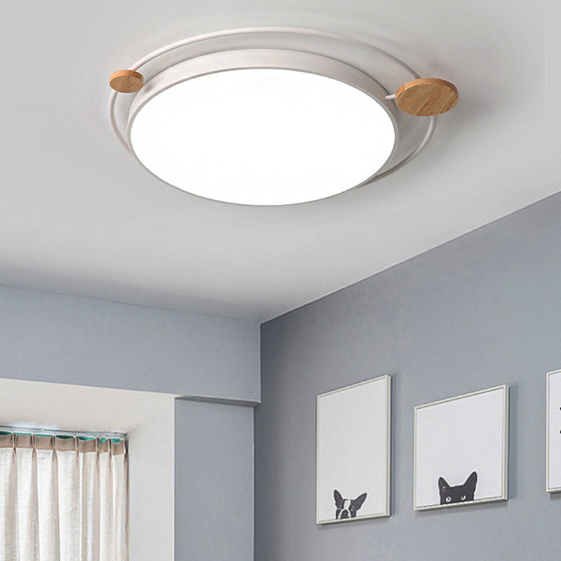 Modernist Round Ceiling Mounted Light Acrylic 16"/19.5"/23.5" W LED Bedroom Gray/White Flush Light in Natural/3 Color Light White 3 Color Clearhalo 'Ceiling Lights' 'Close To Ceiling Lights' 'Close to ceiling' 'Flush mount' Lighting' 266940